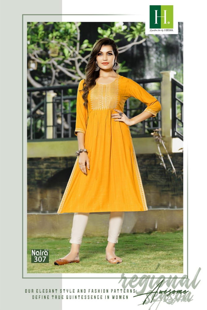 Naira Vol 3 By Hirwa Rayon Kurtis Catalog
